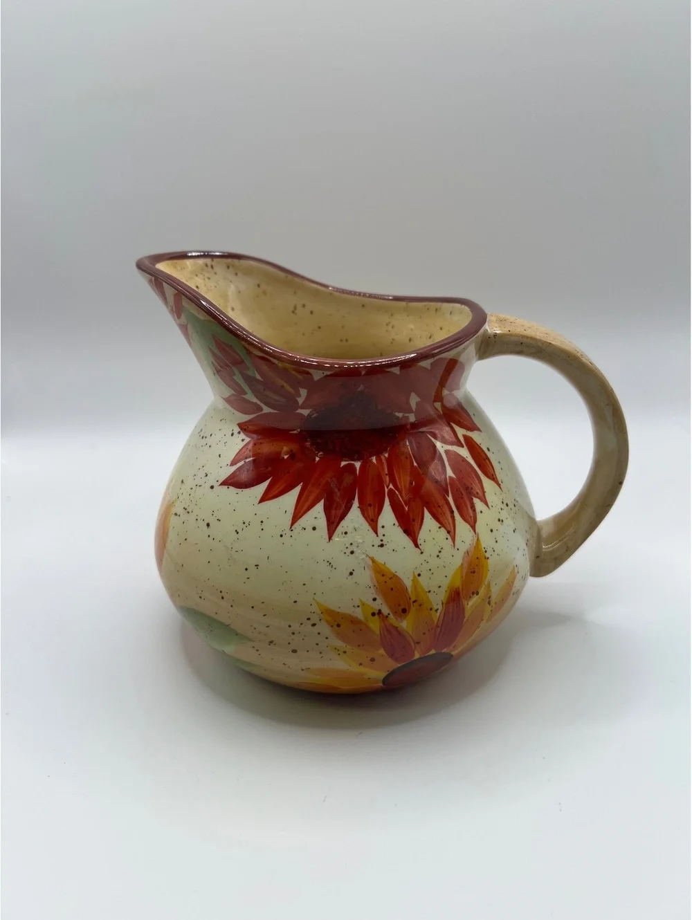 Evening Sun Fall Sunflower Autumn Thanksgiving Pfaltzgraff Creamer 5 1/2” tall